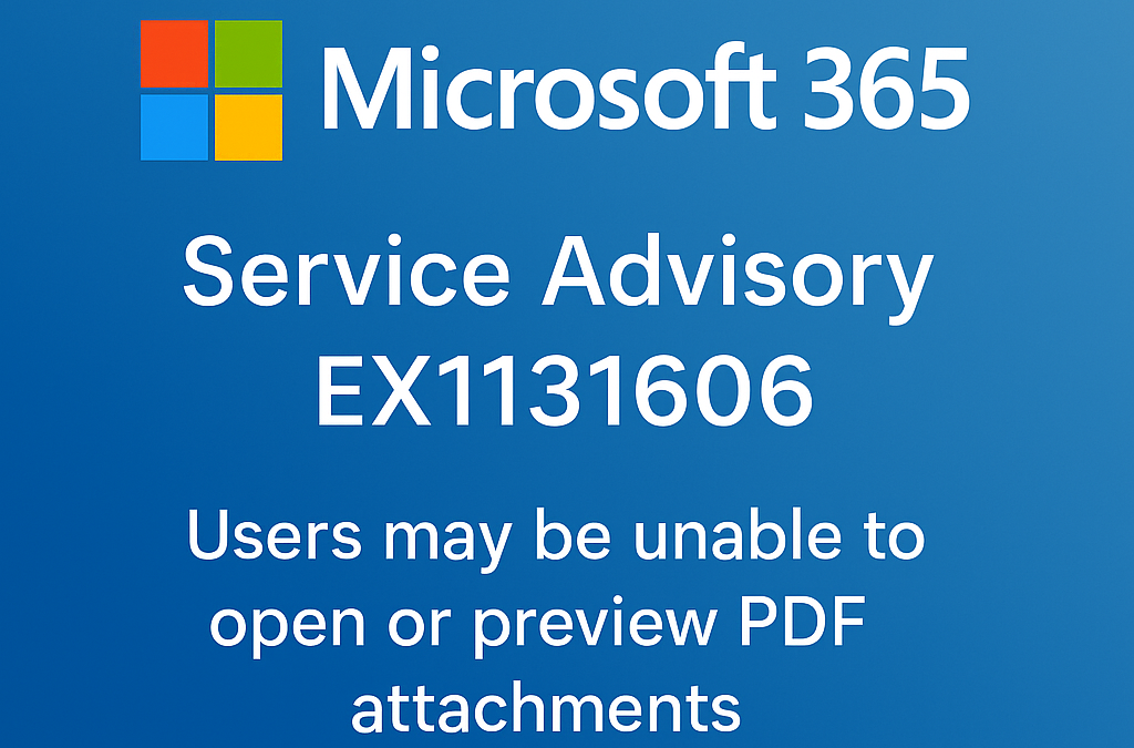 RESOLVED – Microsoft 365 Service Advisory – EX1131606