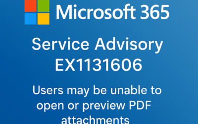 RESOLVED – Microsoft 365 Service Advisory – EX1131606