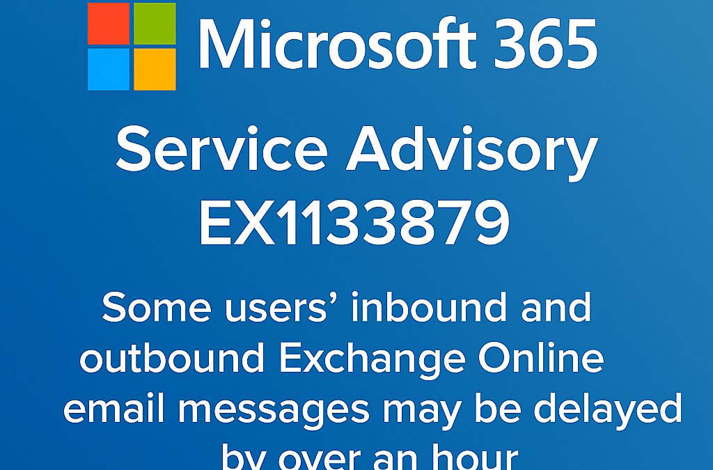 Resolved: Microsoft 365 Service Advisory – EX1133879